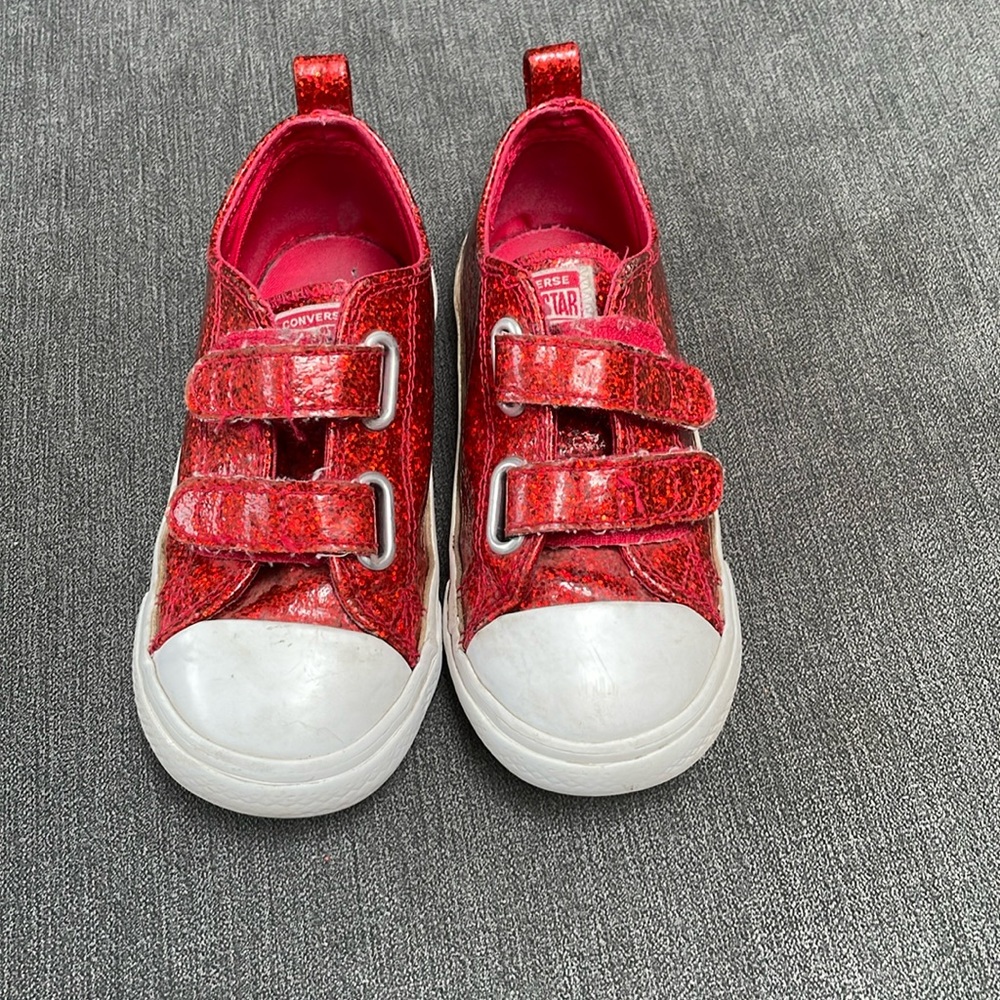 Red sparkly converse